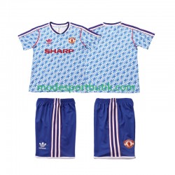 Manchester United Matchtröja 1990 1992 Retro Borta Kortärmad ,Fotbollsställ Barn