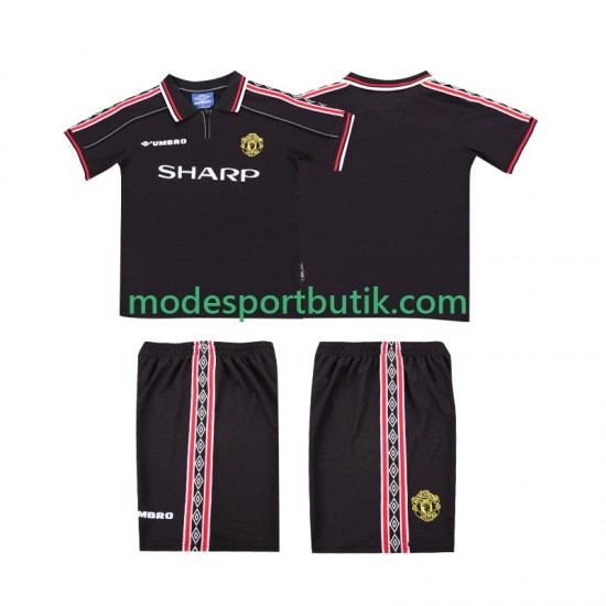 Manchester United Matchtröja Retro Borta 1998 1999 Kortärmad ,Fotbollsställ Barn