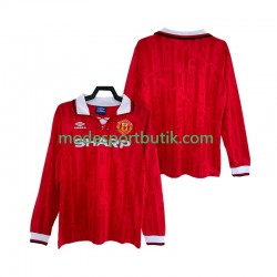 Manchester United Matchtröja 1992 1994 Retro Hemma Långärmad ,Herr