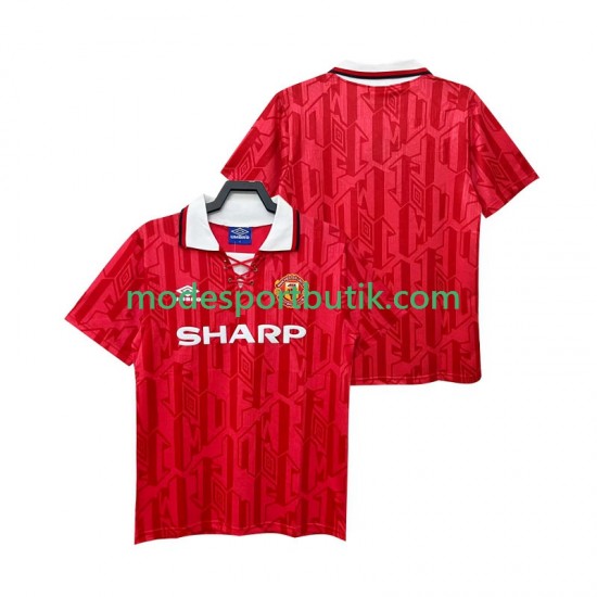 Manchester United Matchtröja 1992 1994 Retro Hemma Kortärmad ,Herr