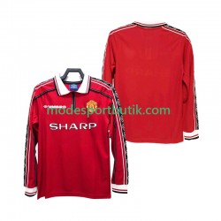 Manchester United Matchtröja Retro Hemma 1998 1999 Långärmad ,Herr