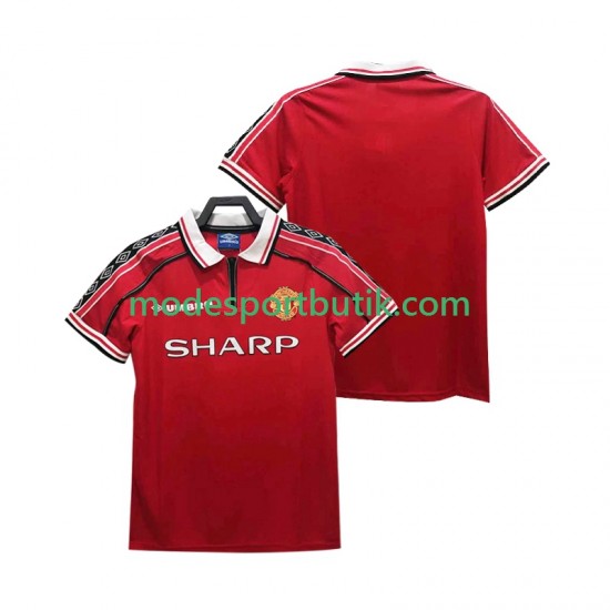 Manchester United Matchtröja Retro Hemma 1998 1999 Kortärmad ,Herr