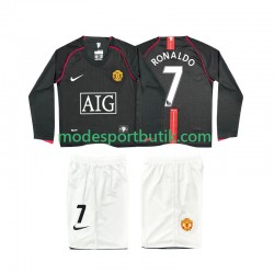 Manchester United Matchtröja Ronaldo 7 2007 Retro Borta 2008 Långärmad ,Fotbollsställ Barn