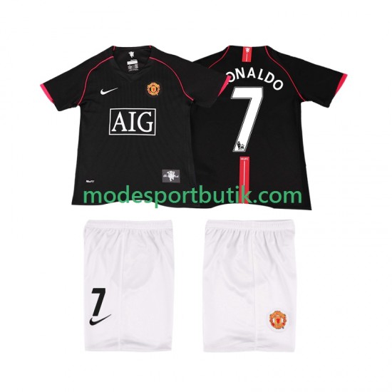 Manchester United Matchtröja Ronaldo 7 2007 Retro Borta 2008 Kortärmad ,Fotbollsställ Barn
