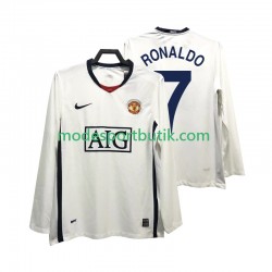 Manchester United Matchtröja Ronaldo 7 Premier League 2009 Retro Borta 2008 Långärmad ,Herr