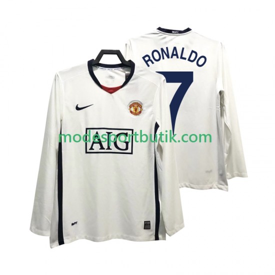 Manchester United Matchtröja Ronaldo 7 Premier League 2009 Retro Borta 2008 Långärmad ,Herr