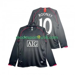 Manchester United Matchtröja Rooney 10 2007 Retro Borta 2008 Långärmad ,Herr