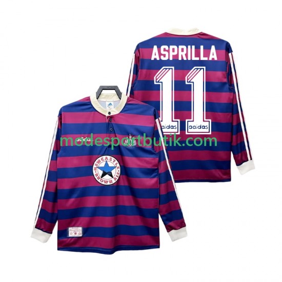 Newcastle United Matchtröja ASPRILLA 11 1995 1997 Retro Borta Långärmad ,Herr