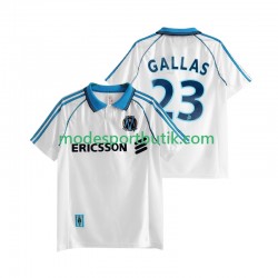 Olympique de Marseille Matchtröja Gallas 23 Retro Hemma 1998 1999 Kortärmad ,Herr