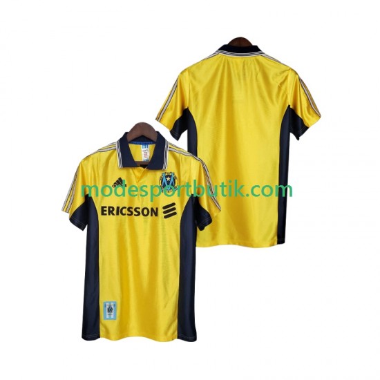 Olympique de Marseille Matchtröja Retro Tredje 1998 1999 Kortärmad ,Herr