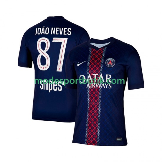 Paris Saint-Germain Matchtröja Joao Neves 87 Hemma 2025-2026 Kortärmad ,Herr