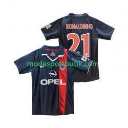 Paris Saint-Germain Matchtröja RONALDINHO 21 2001 Retro Hemma 2002 Kortärmad ,Herr