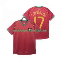 Portugal Matchtröja Crstiano Ronaldo 17 Retro Hemma 2006 Kortärmad ,Herr