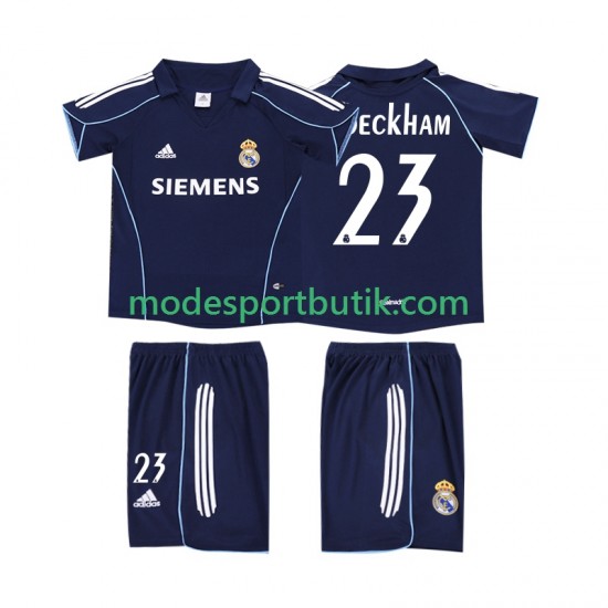 Real Madrid Matchtröja BECKHAM 23 2005 Retro Borta 2006 Kortärmad ,Fotbollsställ Barn