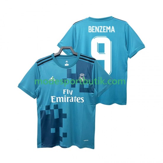 Real Madrid Matchtröja BENZEMA 9 2017 2018 Retro Tredje Kortärmad ,Herr