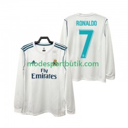 Real Madrid Matchtröja CRISTIANO RONALDO 7 2017 2018 Retro Hemma Långärmad ,Herr