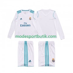 Real Madrid Matchtröja 2017 2018 Retro Hemma Långärmad ,Fotbollsställ Barn