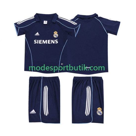 Real Madrid Matchtröja 2005 Retro Borta 2006 Kortärmad ,Fotbollsställ Barn