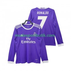 Real Madrid Matchtröja Cristiano Ronaldo 7 2016 2017 Retro Borta Långärmad ,Herr