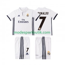 Real Madrid Matchtröja Cristiano Ronaldo 7 2016 2017 Retro Hemma Kortärmad ,Fotbollsställ Barn