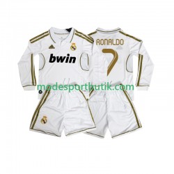 Real Madrid Matchtröja Cristiano Ronaldo 7 2012 Retro Hemma 2011 Långärmad ,Fotbollsställ Barn