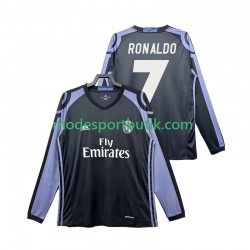 Real Madrid Matchtröja Cristiano Ronaldo 7 2016 2017 Retro Tredje Långärmad ,Herr