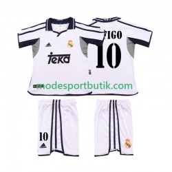Real Madrid Matchtröja FIGO 10 2001 Retro Hemma 2002 Kortärmad ,Fotbollsställ Barn