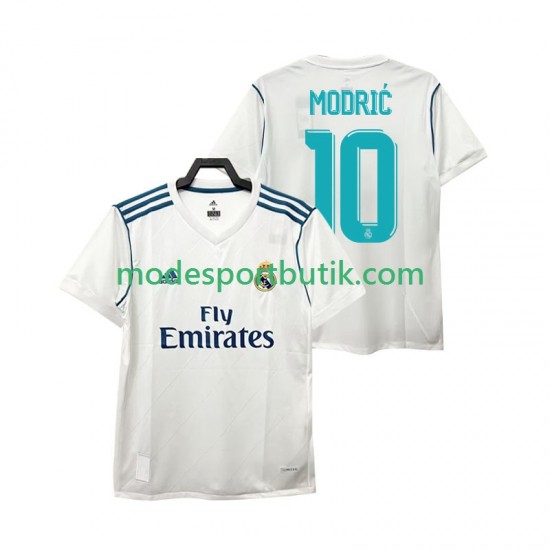 Real Madrid Matchtröja Modrić 10 2017 Retro Hemma Kortärmad ,Herr