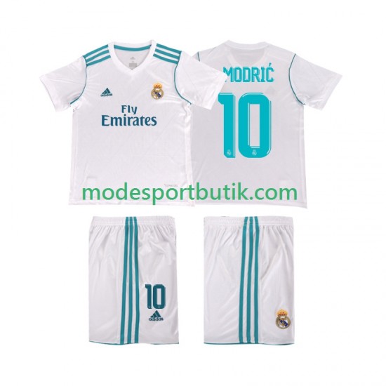 Real Madrid Matchtröja Modrić 10 2017 2018 Retro Hemma Kortärmad ,Fotbollsställ Barn