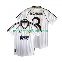 Real Madrid Matchtröja R.CARLOS 3 2000 Retro Hemma 1998 Kortärmad ,Herr