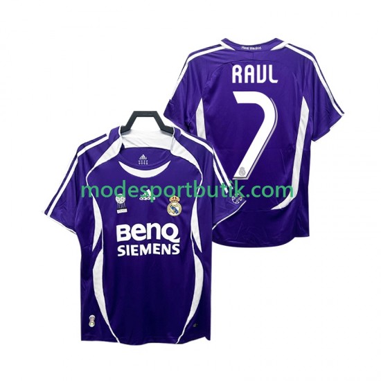 Real Madrid Matchtröja RAUL 7 2007 Retro Borta 2006 Kortärmad ,Herr