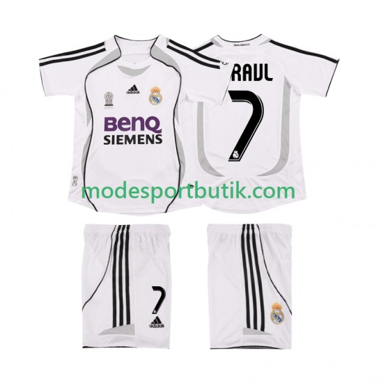 Real Madrid Matchtröja RAUL 7 2007 Retro Hemma 2006 Kortärmad ,Fotbollsställ Barn