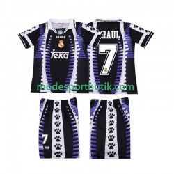Real Madrid Matchtröja RAUL 7 1997 Retro Tredje 1998 Kortärmad ,Fotbollsställ Barn