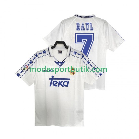 Real Madrid Matchtröja RAUL 7 1996 1997 Retro Hemma Kortärmad ,Herr