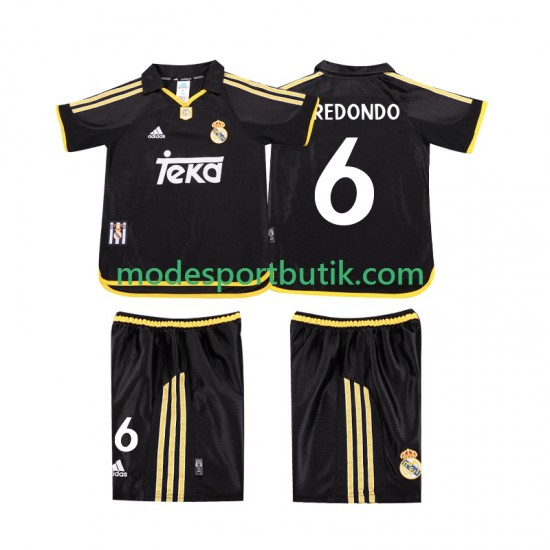 Real Madrid Matchtröja REDONDO 6 2001 Retro Borta 1999 Kortärmad ,Fotbollsställ Barn