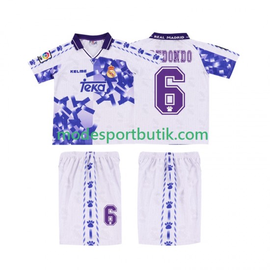 Real Madrid Matchtröja REDONDO 6 1996 1997 Retro Tredje Kortärmad ,Fotbollsställ Barn