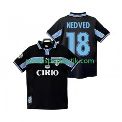 SS Lazio Matchtröja NEDVED 18 Retro Borta 1998 1999 Kortärmad ,Herr