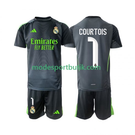 Real Madrid Matchtröja Thibaut Courtois 1 Målvakt Tredje 2025-2026 Kortärmad ,Fotbollsställ Barn