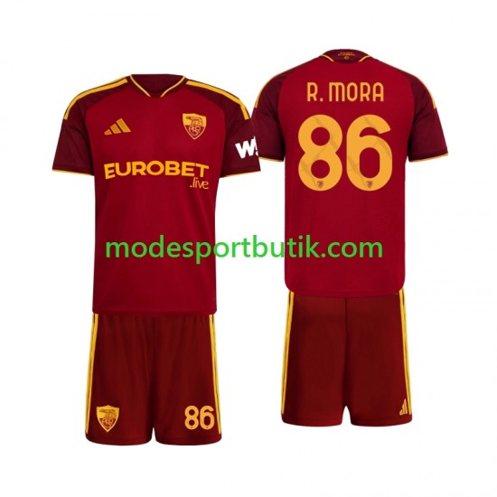 AS Roma Matchtröja Rodrigo Mora 86 Hemma 2026-2027 Kortärmad ,Fotbollsställ Barn