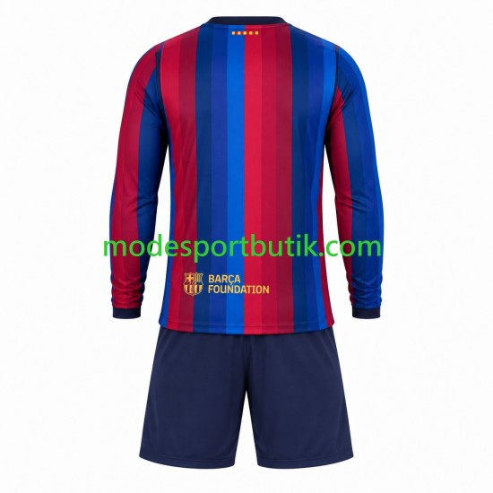 FC Barcelona Matchtröja Hemma 2026-2027 Långärmad ,Fotbollsställ Barn