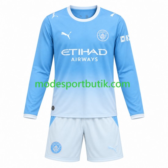 Manchester City Matchtröja Hemma 2026-2027 Långärmad ,Fotbollsställ Barn