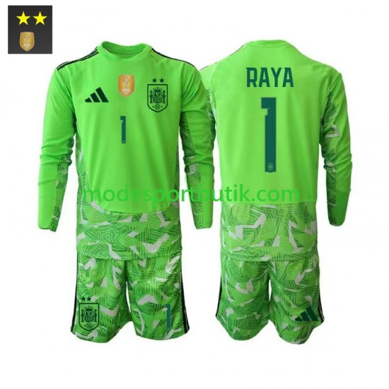 Spanien Matchtröja David Raya 1 Målvakt Tredje 2026-2027 Långärmad ,Fotbollsställ Barn