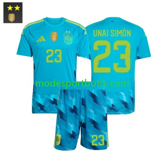 Spanien Matchtröja Unai Simon 23 Målvakt Hemma 2026-2027 Kortärmad ,Fotbollsställ Barn