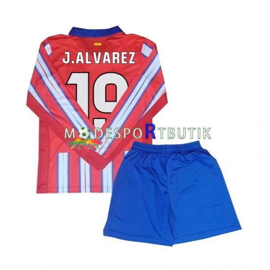 Atlético Madrid Matchtröja Julian Alvarez 19 Hemma 2024-2025 Långärmad ,Fotbollsställ Barn