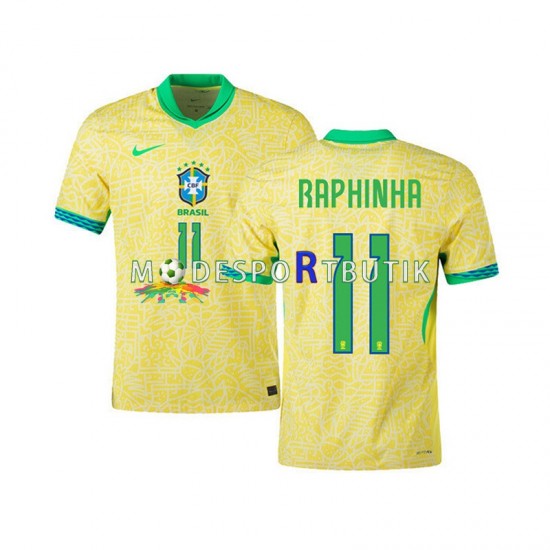 Brasilien Matchtröja RAPHINHA 11 Hemma 2024 Kortärmad ,Herr