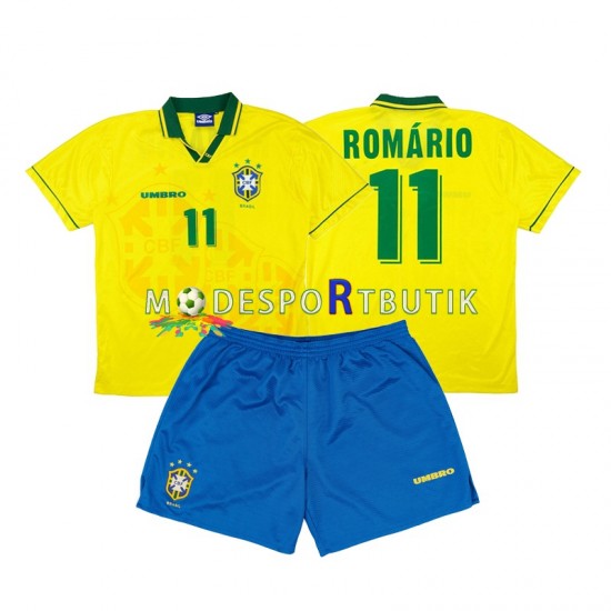 Brasilien Matchtröja Romario 11 1994 Retro Hemma Kortärmad ,Fotbollsställ Barn