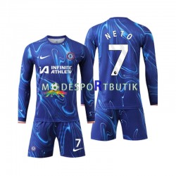 Chelsea Matchtröja Neto 7 Hemma 2024-2025 Långärmad ,Fotbollsställ Barn
