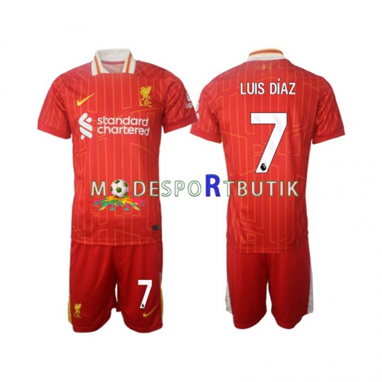 Liverpool Matchtröja Luis Diaz 7 Hemma 2024-2025 Kortärmad ,Fotbollsställ Barn