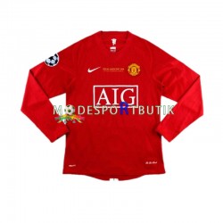 Manchester United Matchtröja Champion League 2007 Retro Hemma Långärmad ,Herr
