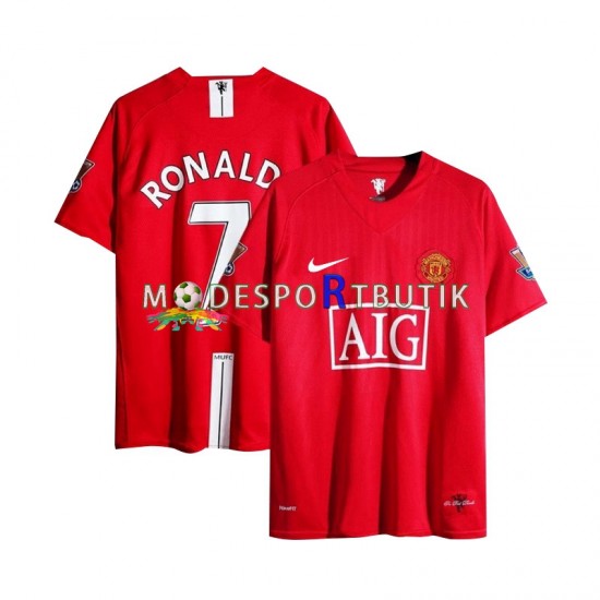 Manchester United Matchtröja Cristiano Ronaldo 7 Champion League 2007 Retro Hemma Kortärmad ,Herr